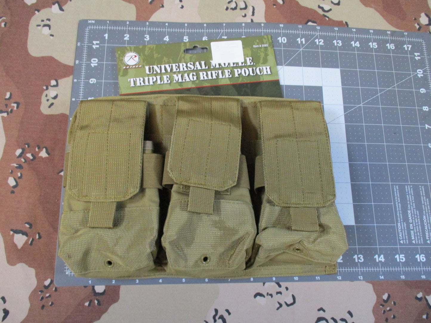 Rothco Universal MOLLE Triple Mag Rifle Pouch Coyote Tan Tactical Gear New