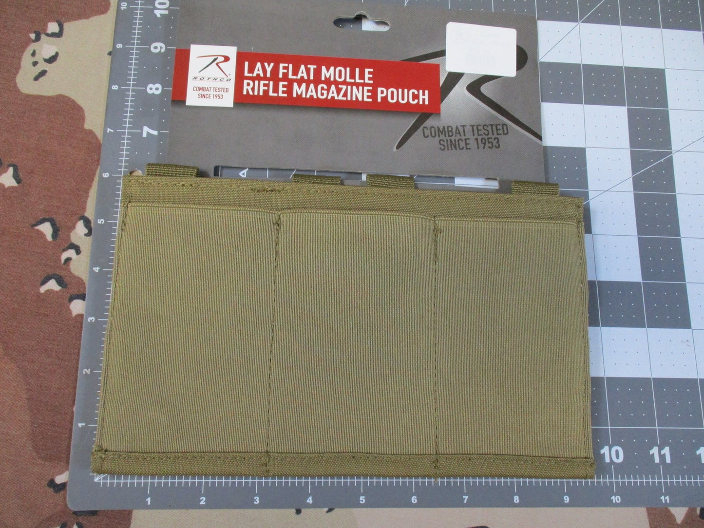 Rothco Lay Flat MOLLE Triple Rifle Magazine Pouch Coyote Tan Tactical Gear New