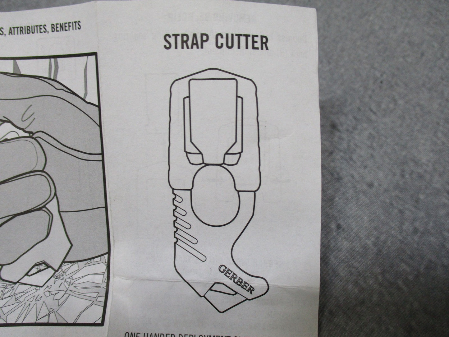 Gerber Strap Cutter Seatbelt Cutter Glass Breaker MOLLE Attachment