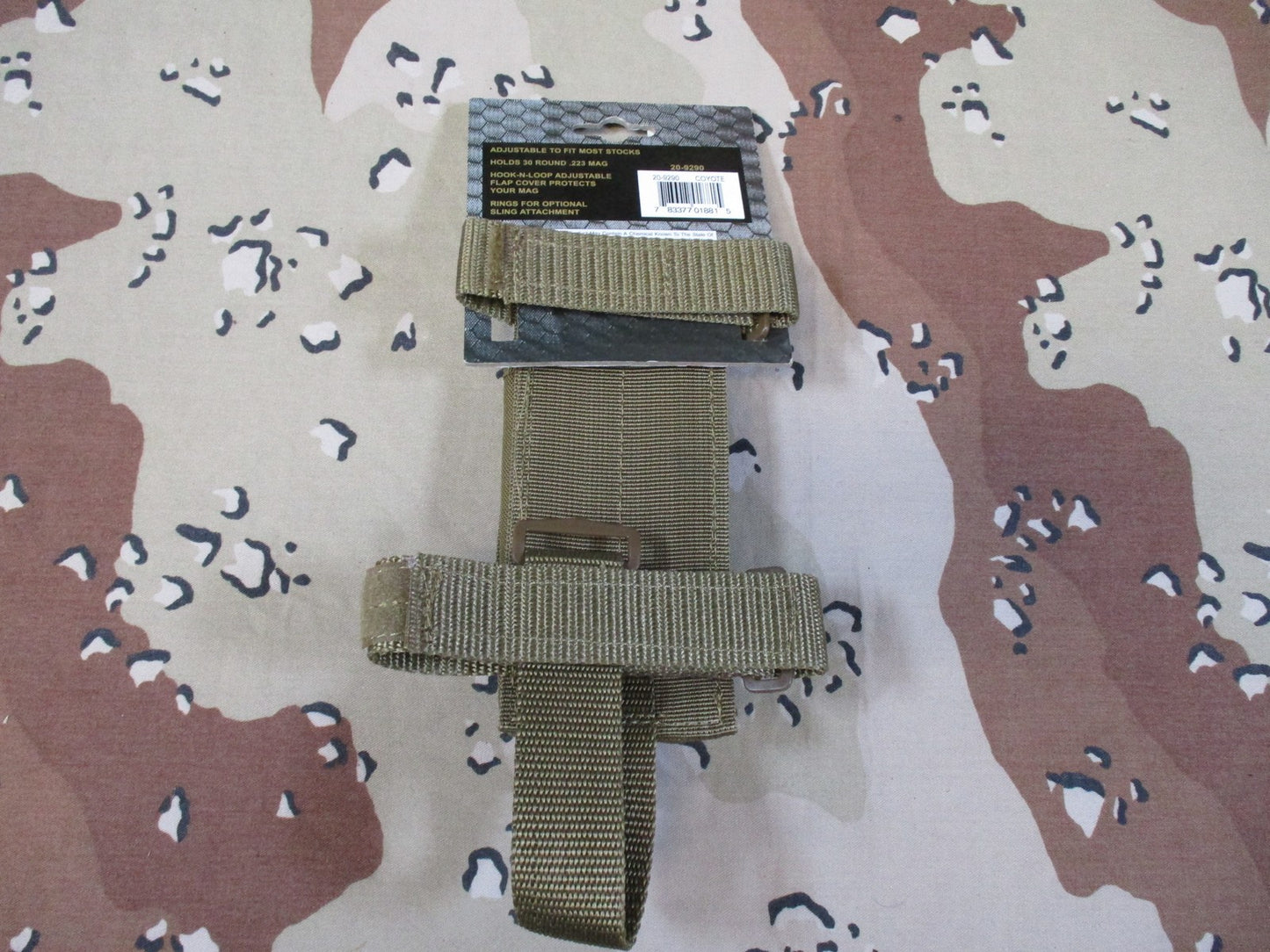 2x Voodoo Tactical Buttstock Mag Pouch 5.56 .223 Adjustable Coyote Tan New