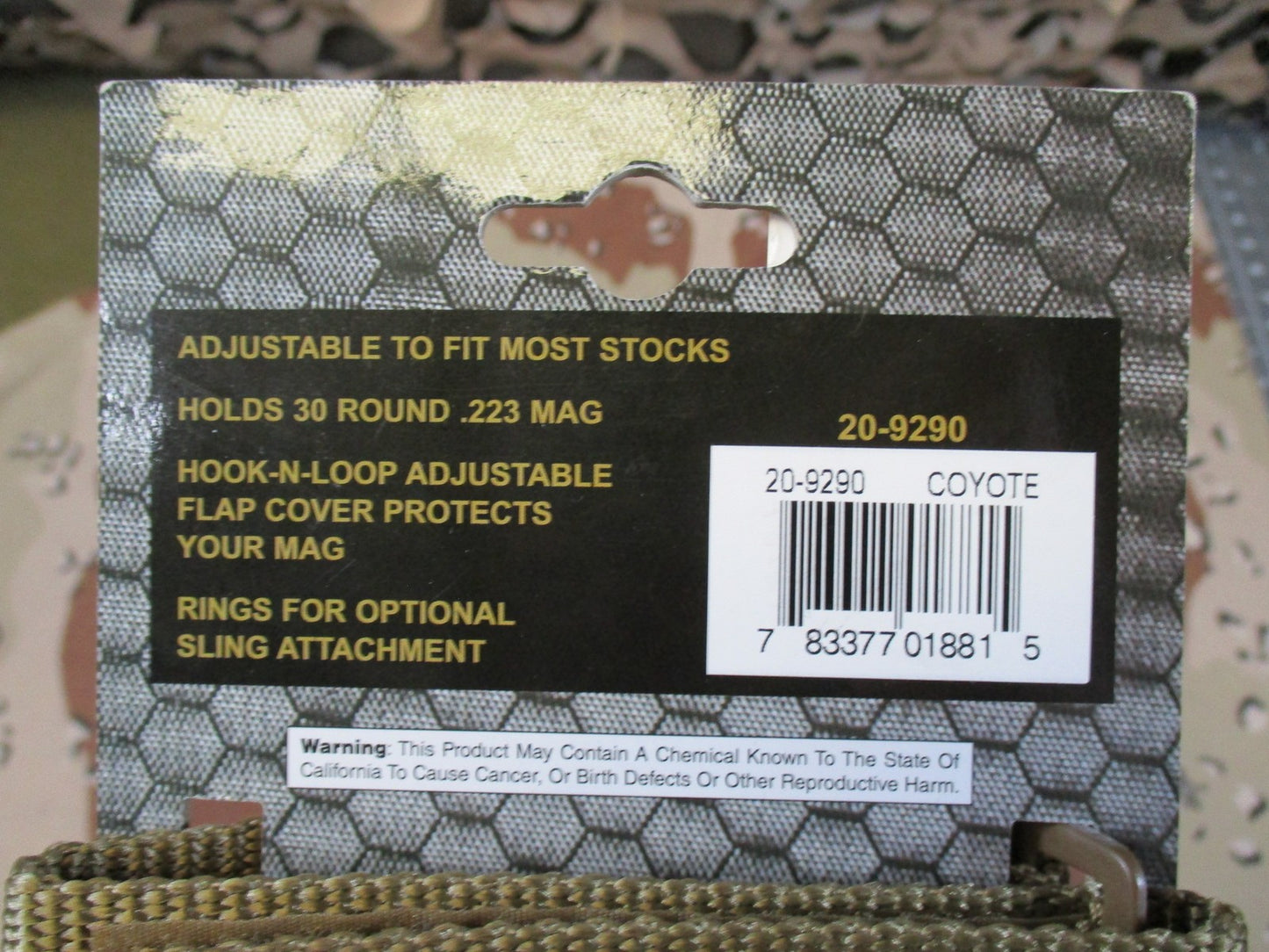 2x Voodoo Tactical Buttstock Mag Pouch 5.56 .223 Adjustable Coyote Tan New