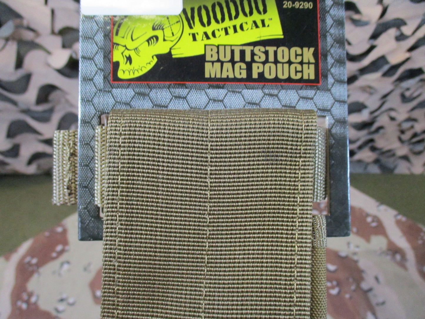 2x Voodoo Tactical Buttstock Mag Pouch 5.56 .223 Adjustable Coyote Tan New