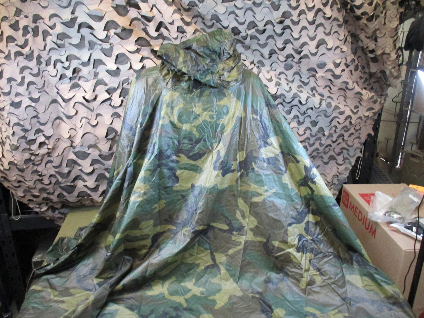 US Military Woodland Camo Ripstop Poncho Tactical Rain Gear Surplus