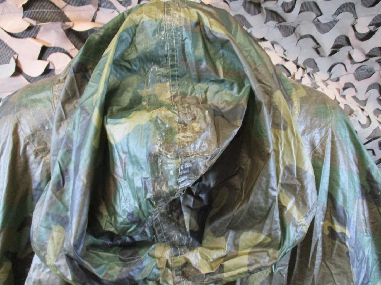 US Military Woodland Camo Ripstop Poncho Tactical Rain Gear Surplus