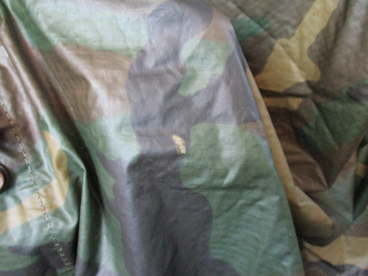 US Military Woodland Camo Ripstop Poncho Tactical Rain Gear Surplus