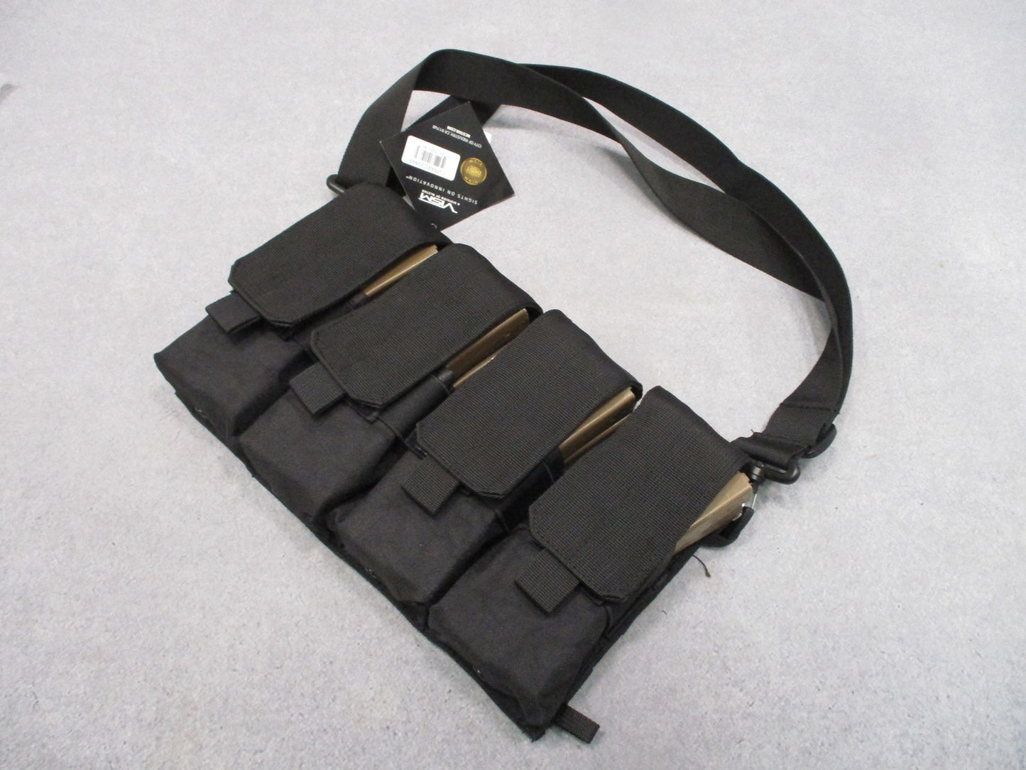 VISM Tactical Bandolier Pouch 8 (5.56) or 4 (7.62) Magazines Black Empty