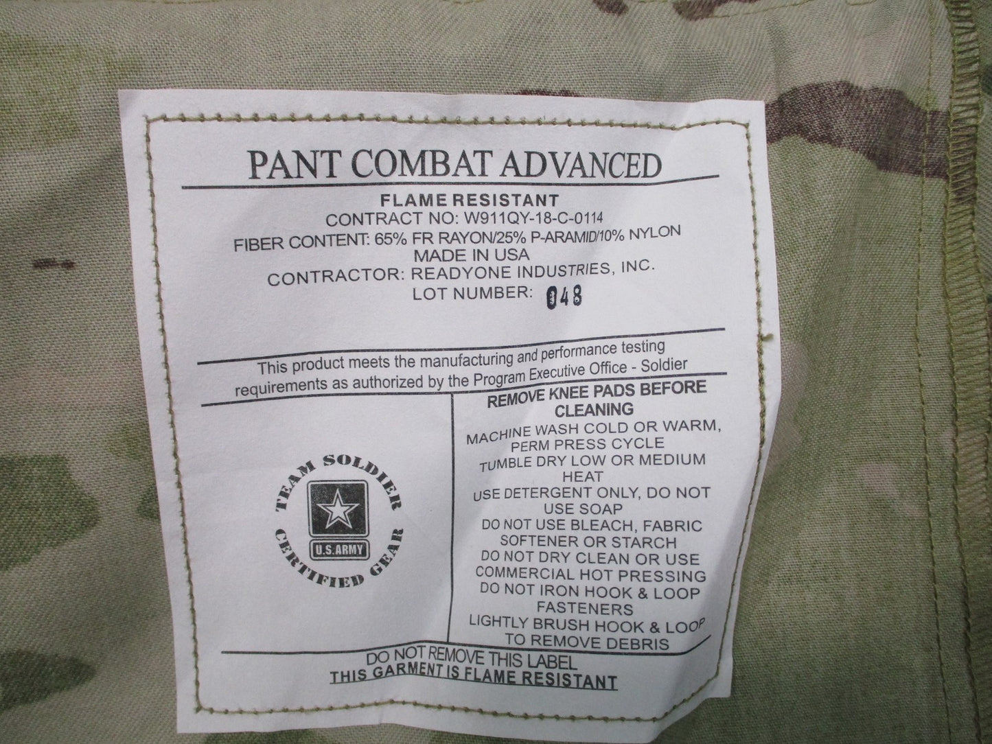 US Army Advanced Combat Pants Small Regular FR Scorpion OCP ReadyOne USA