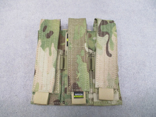 Rapdom Tactical Gear T403 Triple Pistol Extended Magazine Pouch MultiCam MOLLE