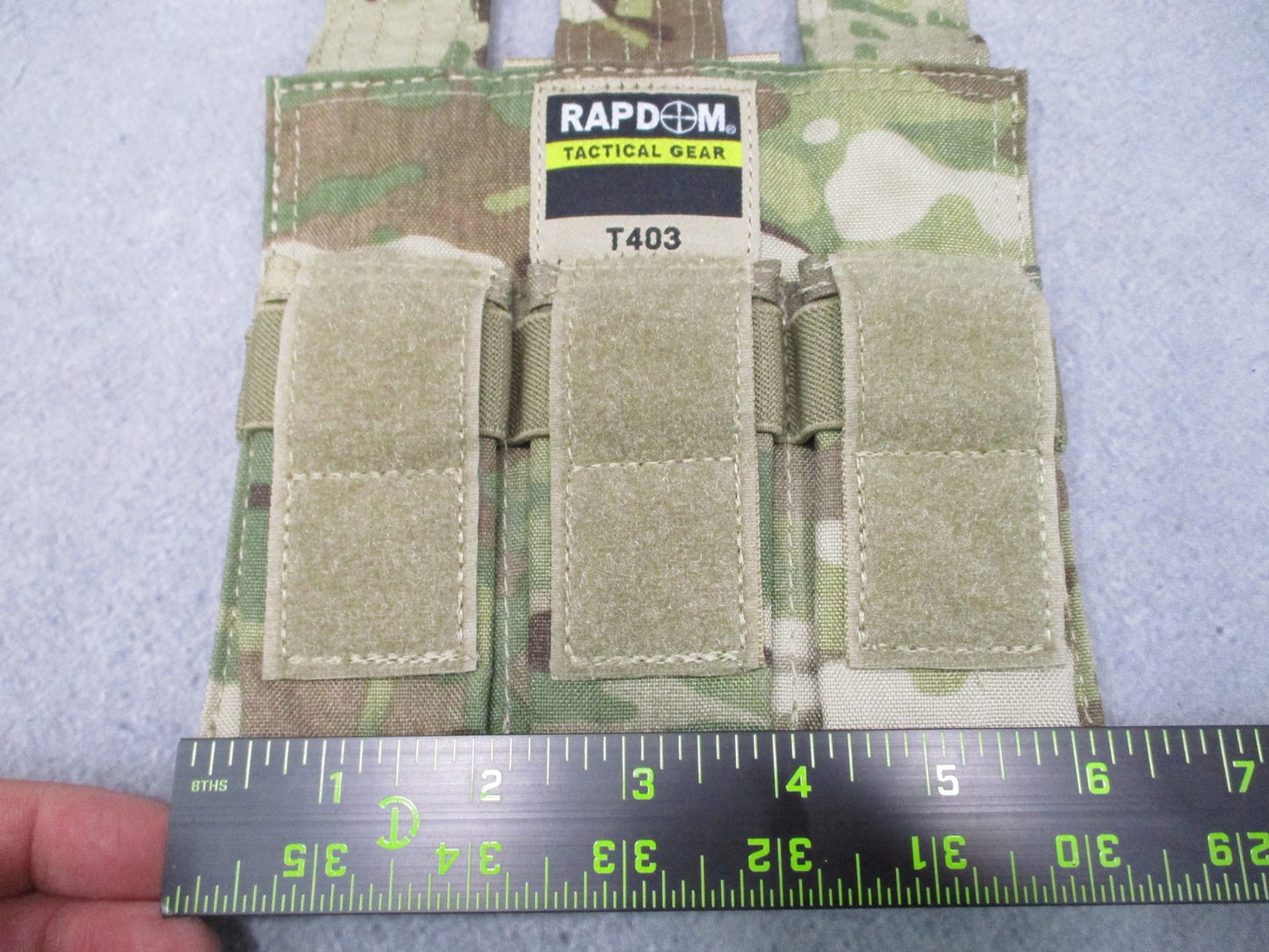 Rapdom Tactical Gear T403 Triple Pistol Extended Magazine Pouch MultiCam MOLLE