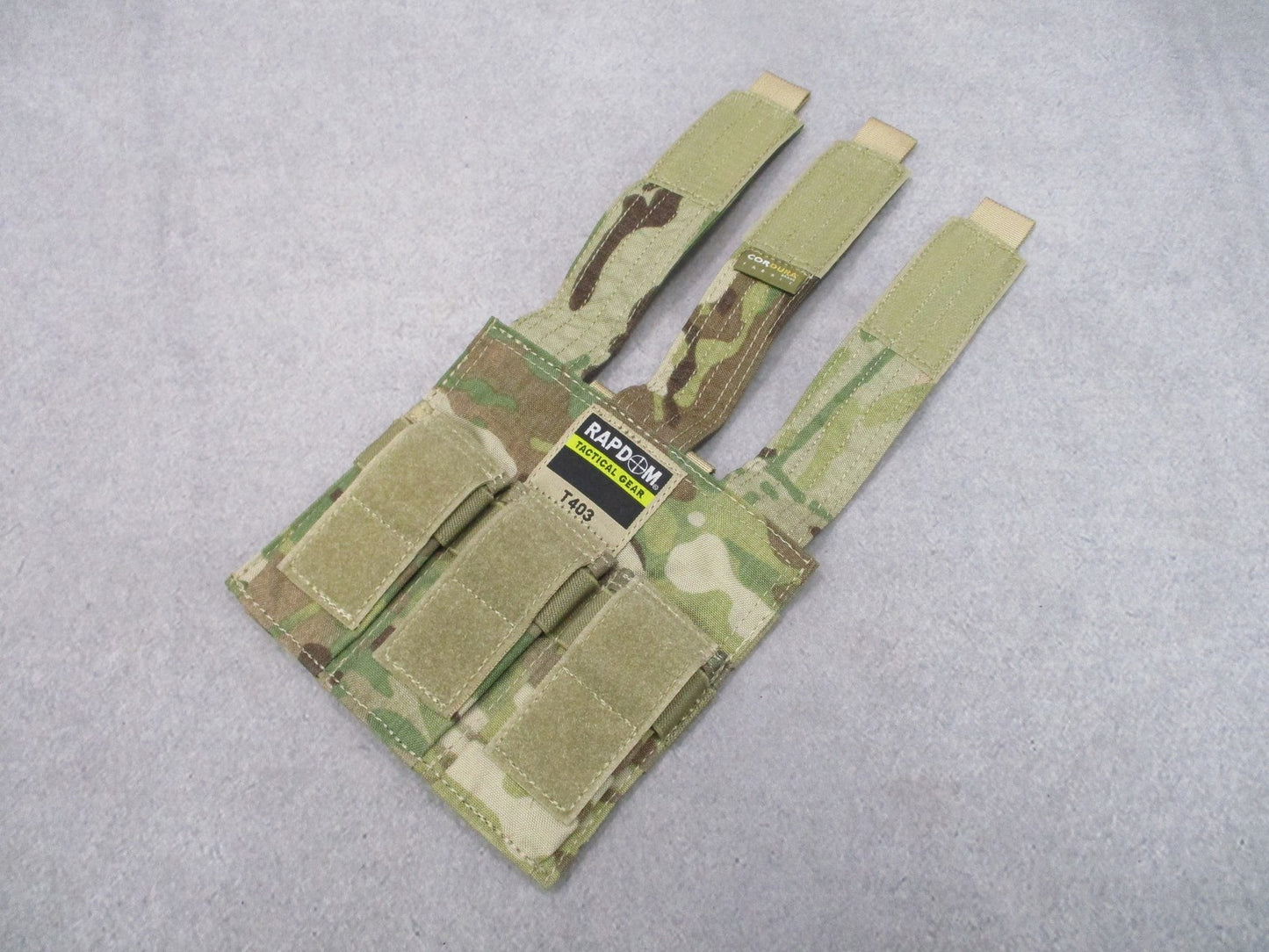 Rapdom Tactical Gear T403 Triple Pistol Extended Magazine Pouch MultiCam MOLLE