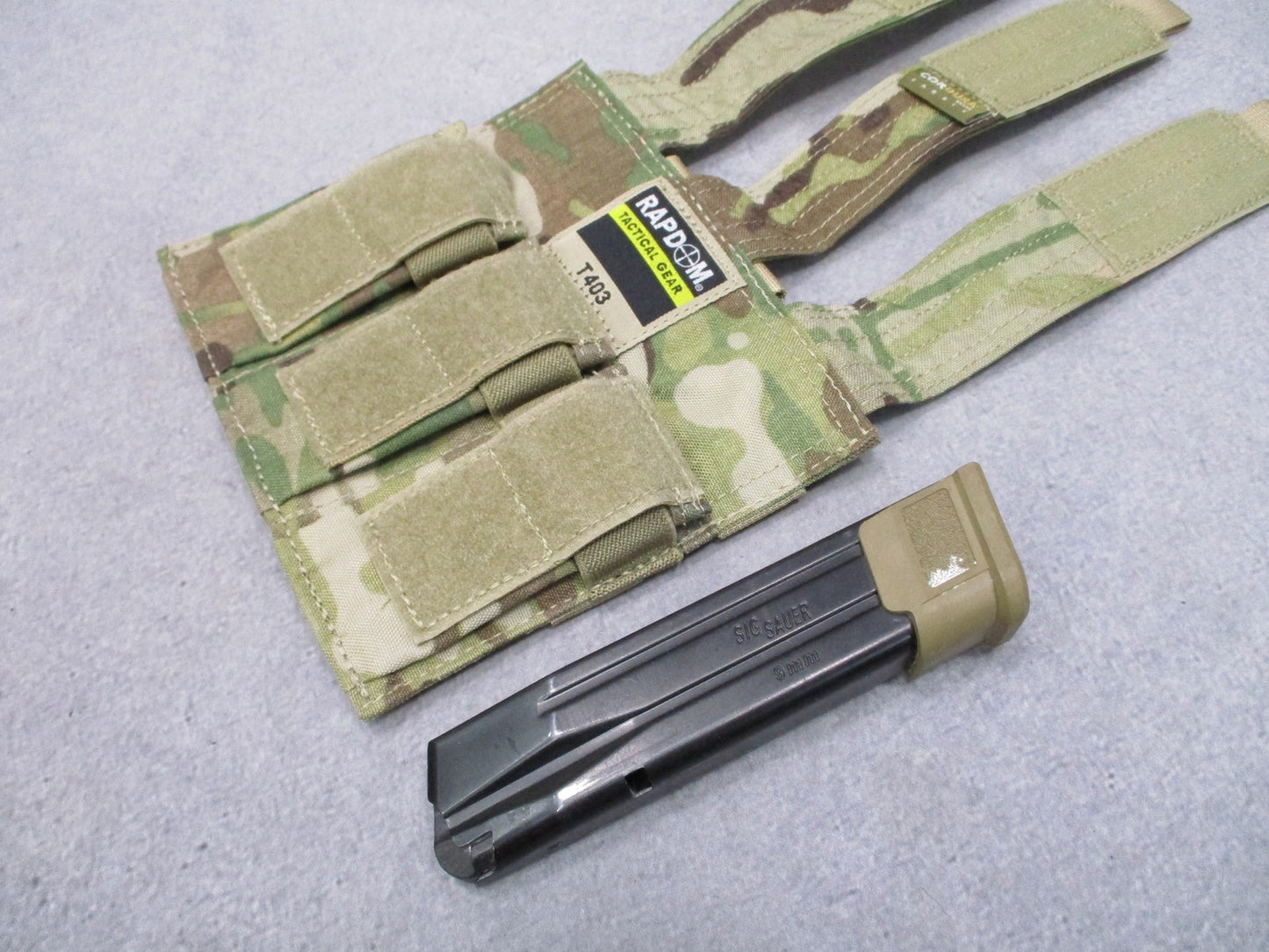 Rapdom Tactical Gear T403 Triple Pistol Extended Magazine Pouch MultiCam MOLLE