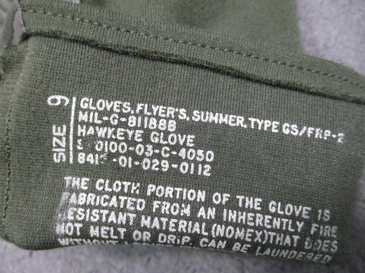 US Military Nomex Flyer's Gloves Type GS/FRP-1 Sage Green Size 9 Tactical Gear