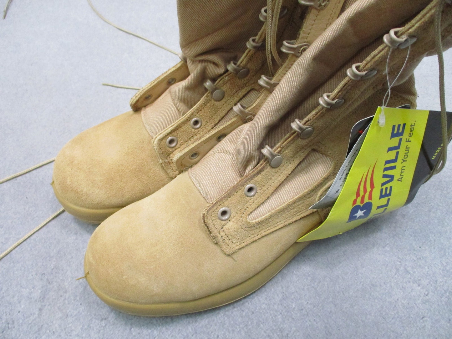 New Belleville 340DES Hot Weather Combat Boots Tan Suede Nylon US Made Size 7.5R