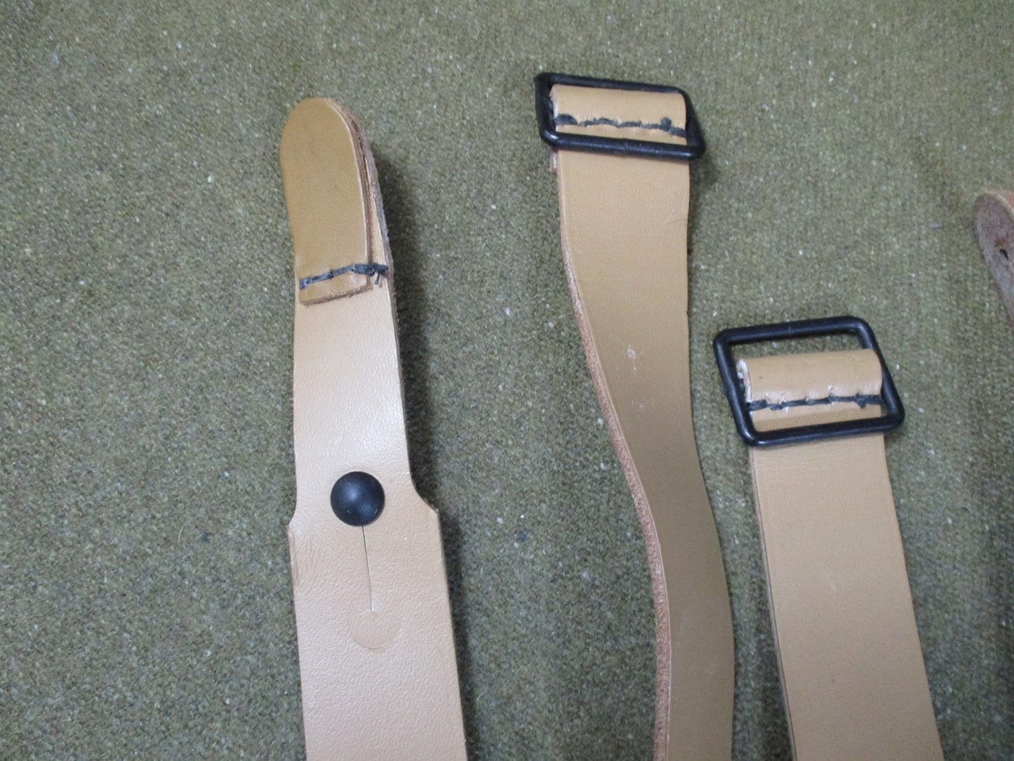 2x Vintage Military Surplus Leather Straps Tactical Gear Adjustable Buckle