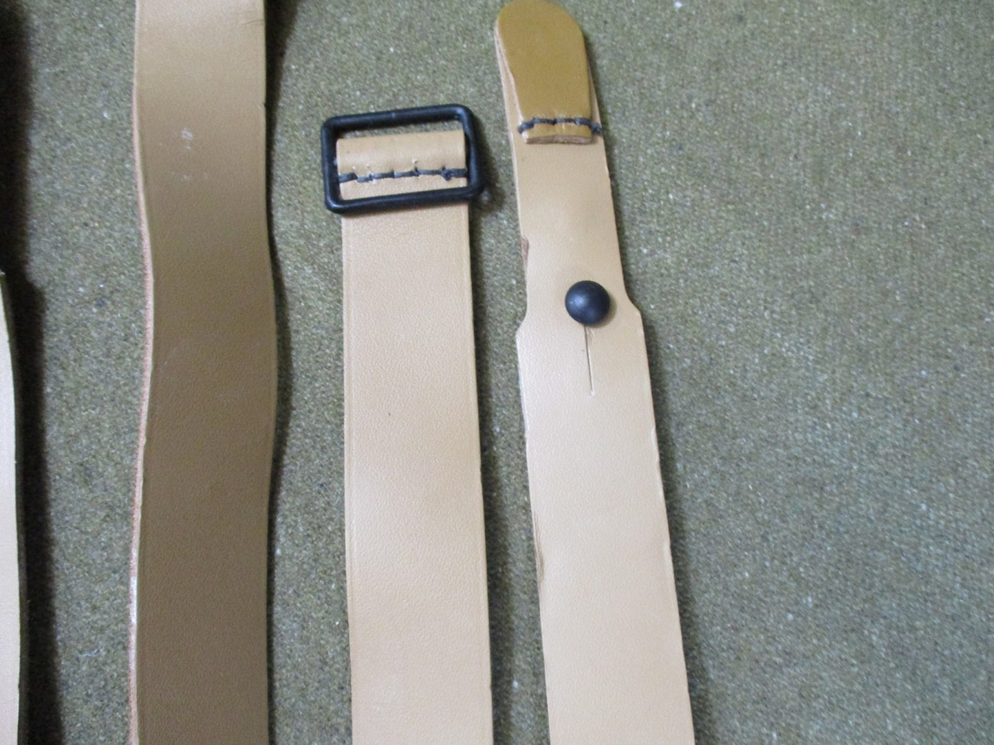 2x Vintage Military Surplus Leather Straps Tactical Gear Adjustable Buckle