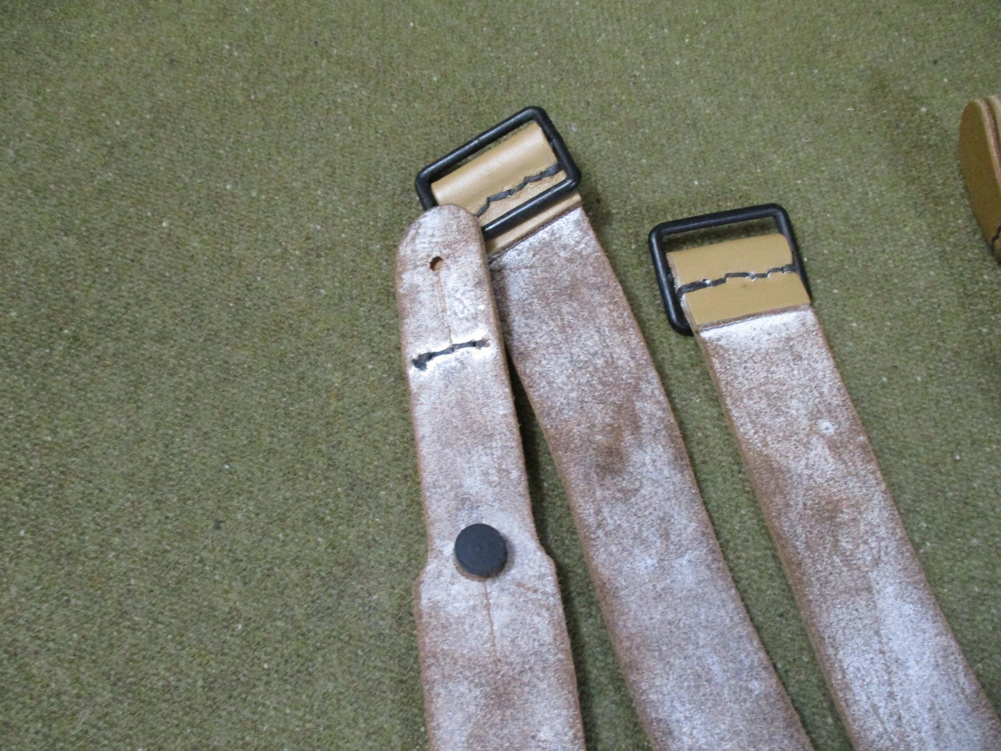 2x Vintage Military Surplus Leather Straps Tactical Gear Adjustable Buckle