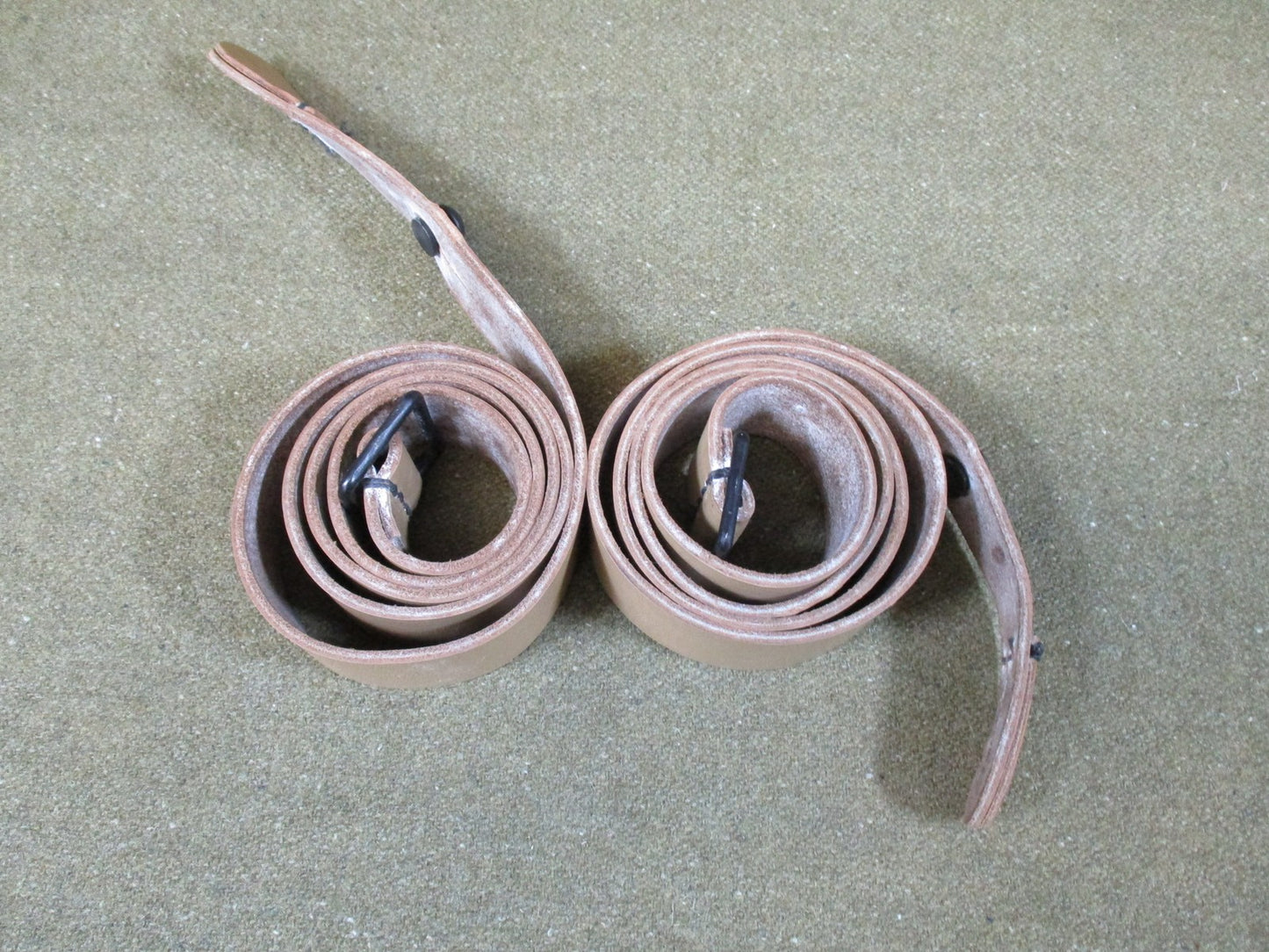 2x Vintage Military Surplus Leather Straps Tactical Gear Adjustable Buckle