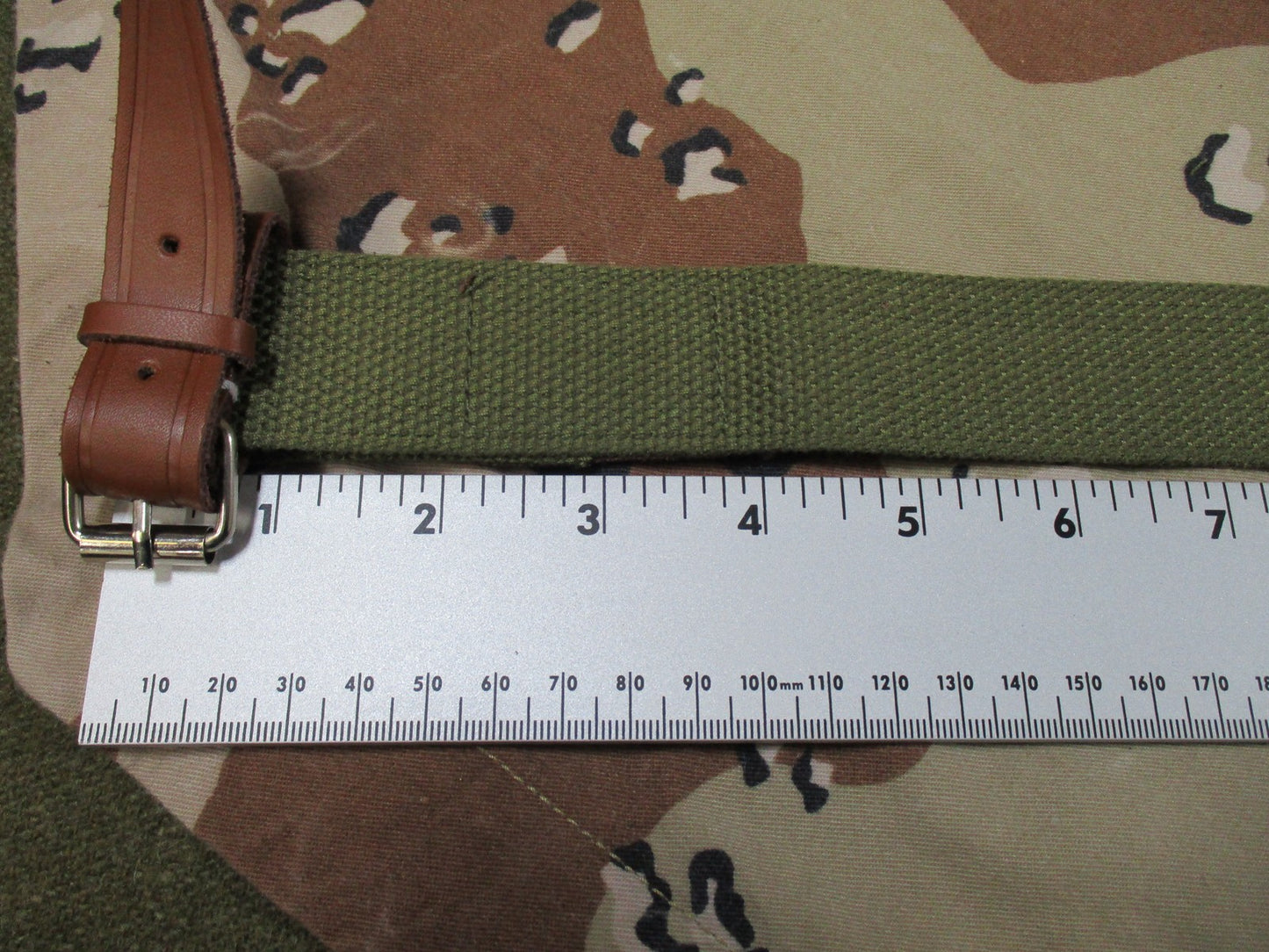 Vintage Style Military Webbing Suspenders Olive Drab Leather Tabs Adjustable