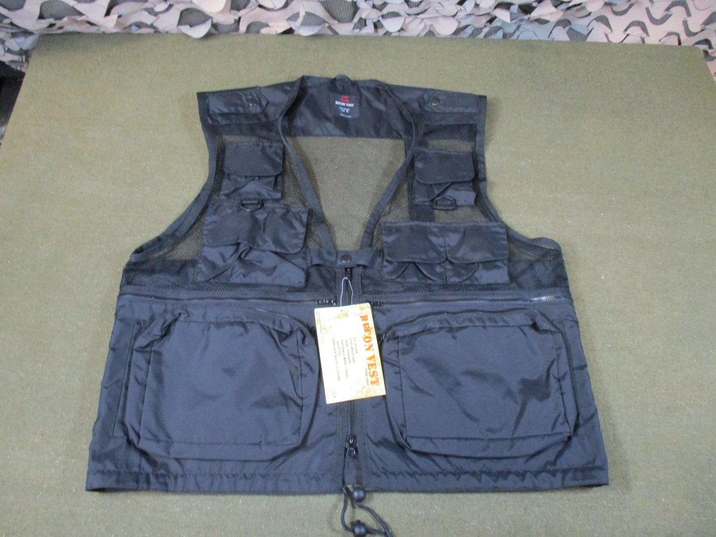 New Rothco Recon Vest Tactical fishing vest Multi-Pocket Black Size XL Item 6484
