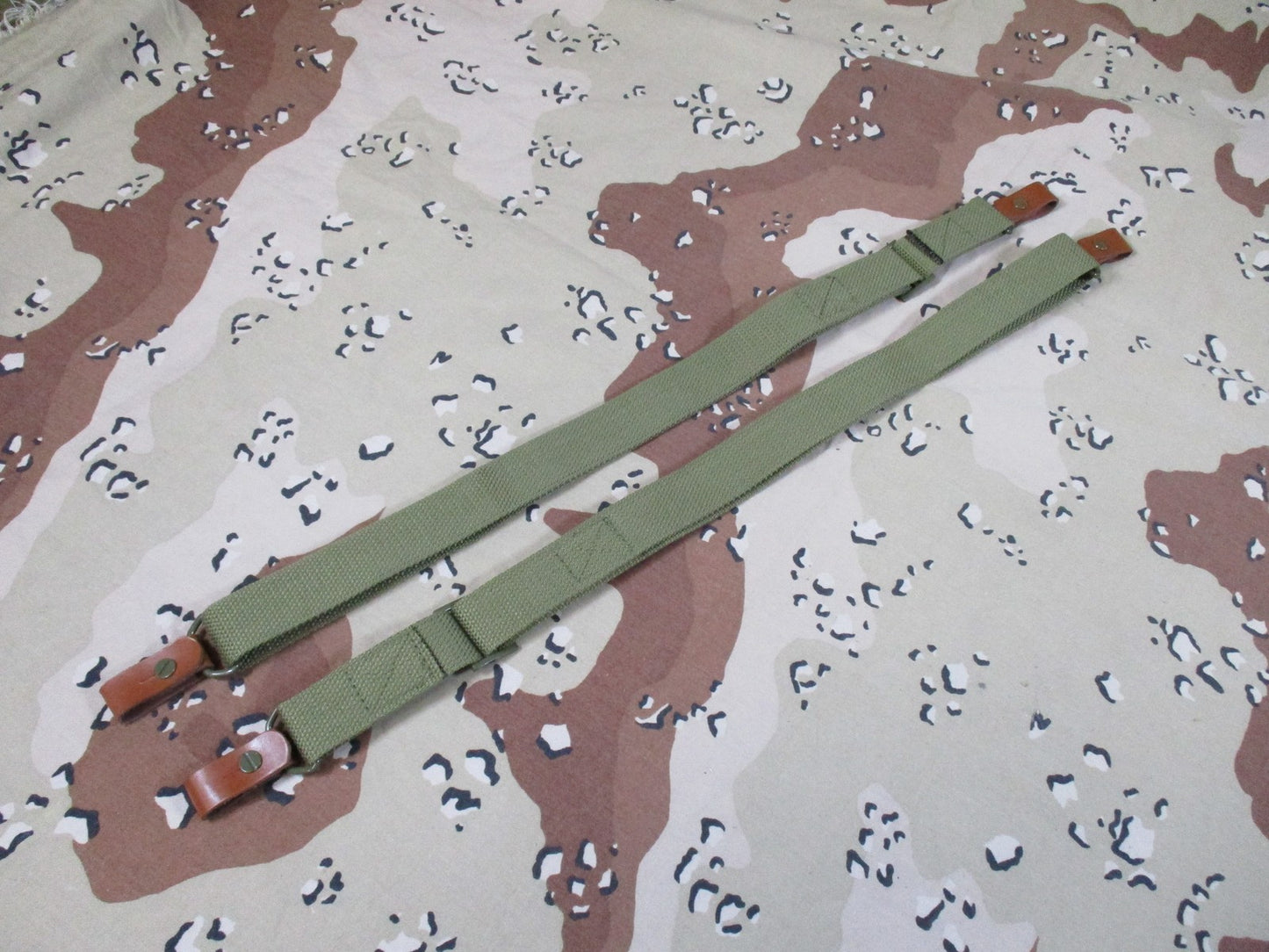 Vintage Military Surplus Olive Drab Webbing Suspenders Tactical Gear