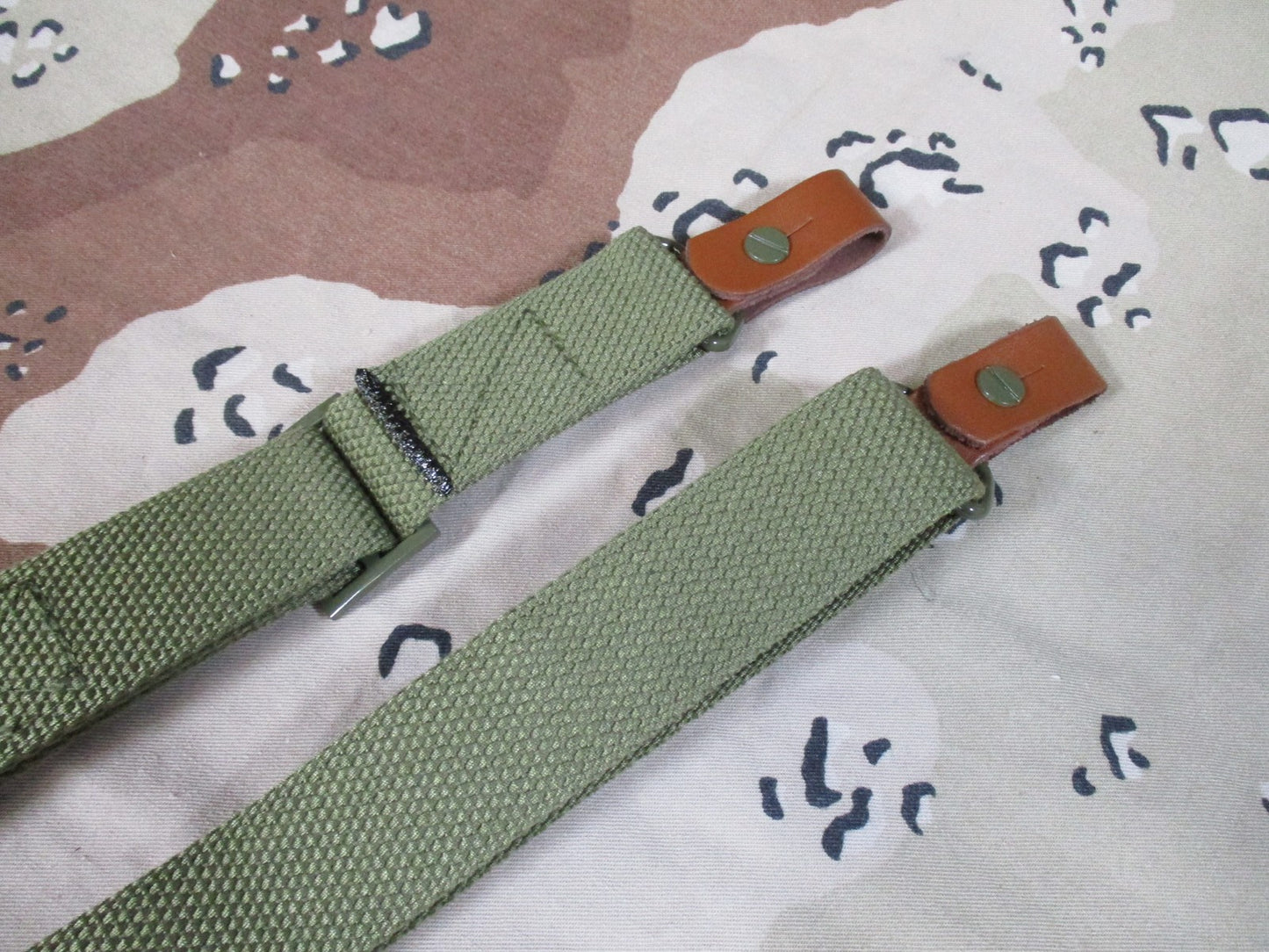 Vintage Military Surplus Olive Drab Webbing Suspenders Tactical Gear