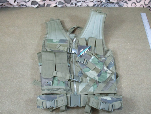 NCstar Vism crossdraw vest woodland camo tactical load bearing vest 80s swat