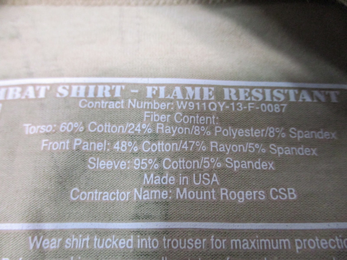 US Army Combat Shirt Flame Resistant Multicam Size Medium 1/4 Zipper OCP Used