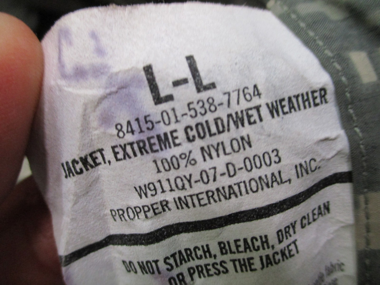 USGI ECWCS Gen III Level 6 Rain Jacket Parka UCP ACU Digital Large Long USED