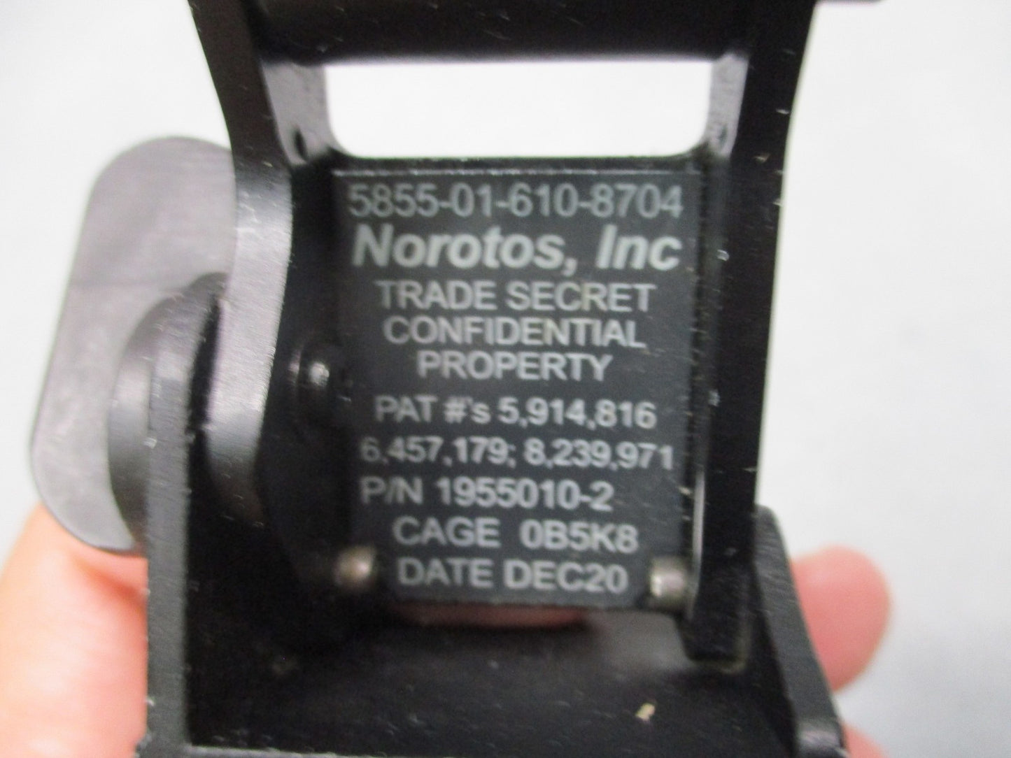 Norotos NVG Mount P/N 1955010-2 NSN 5855-01-610-8704 Tactical Helmet RHINO HORN