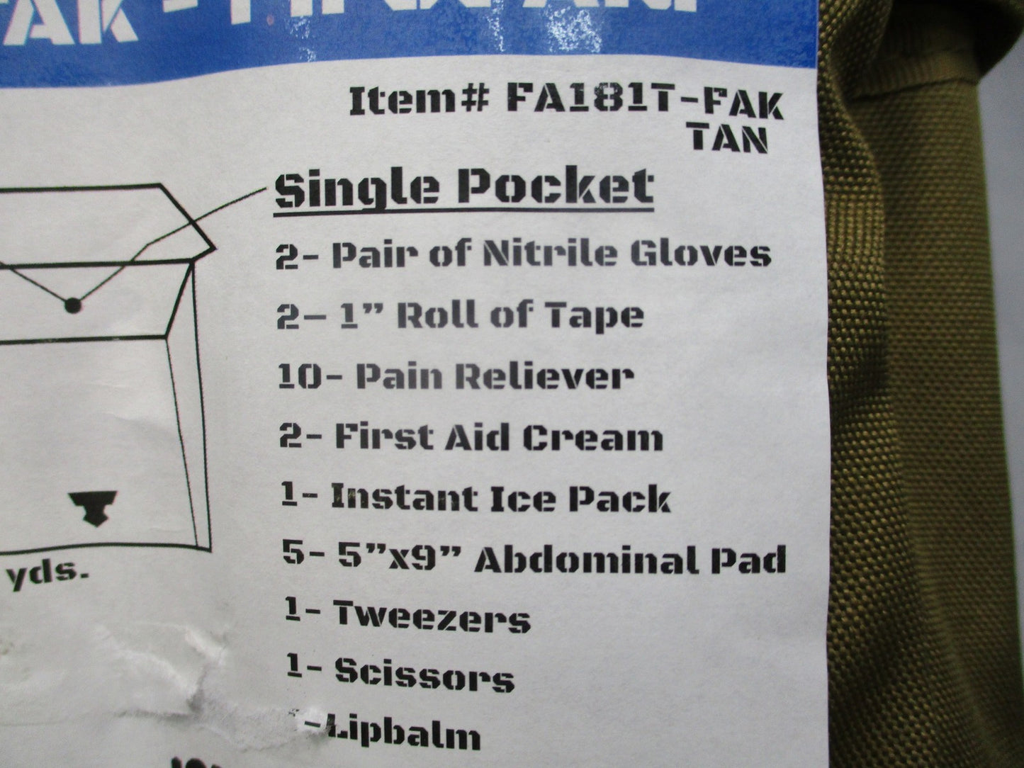 Elite First Aid Platoon IFAK Tactical MOLLE Pouch Kit Tan - New Open Box