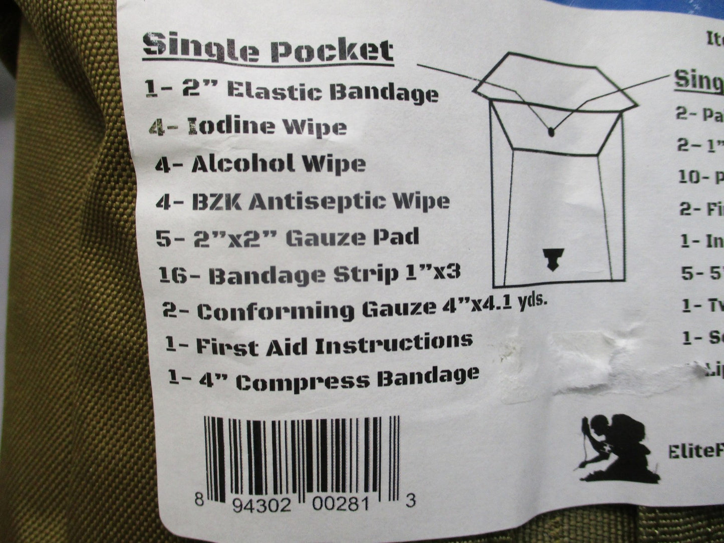 Elite First Aid Platoon IFAK Tactical MOLLE Pouch Kit Tan - New Open Box