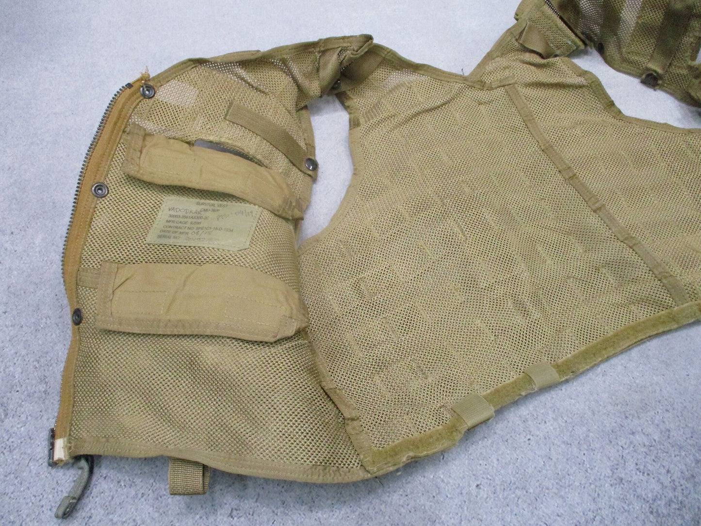 US Military Surplus CMU-36/P Survival Vest MOLLE Tactical Gear Tan