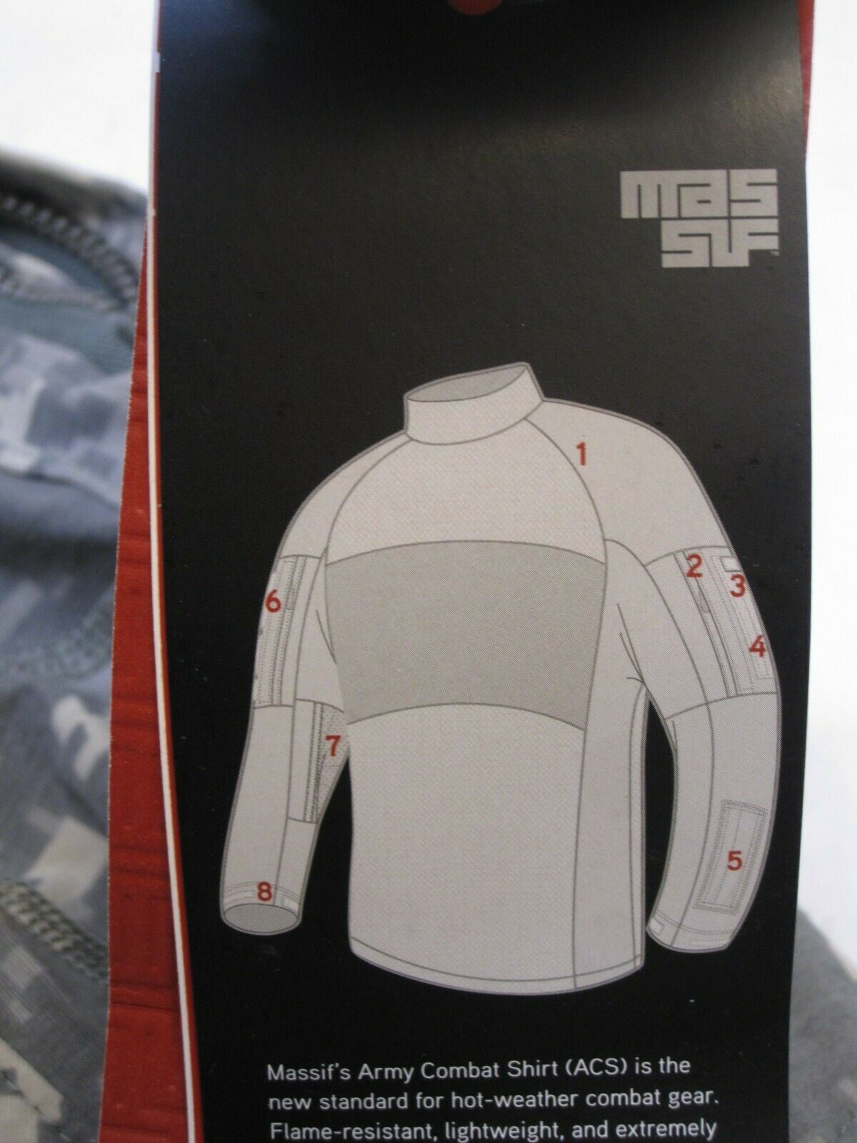 NEW MASSIF ARMY ACU DIGITAL COMBAT SHIRT UCP LARGE FR TOP FIRE RETARDANT LRG