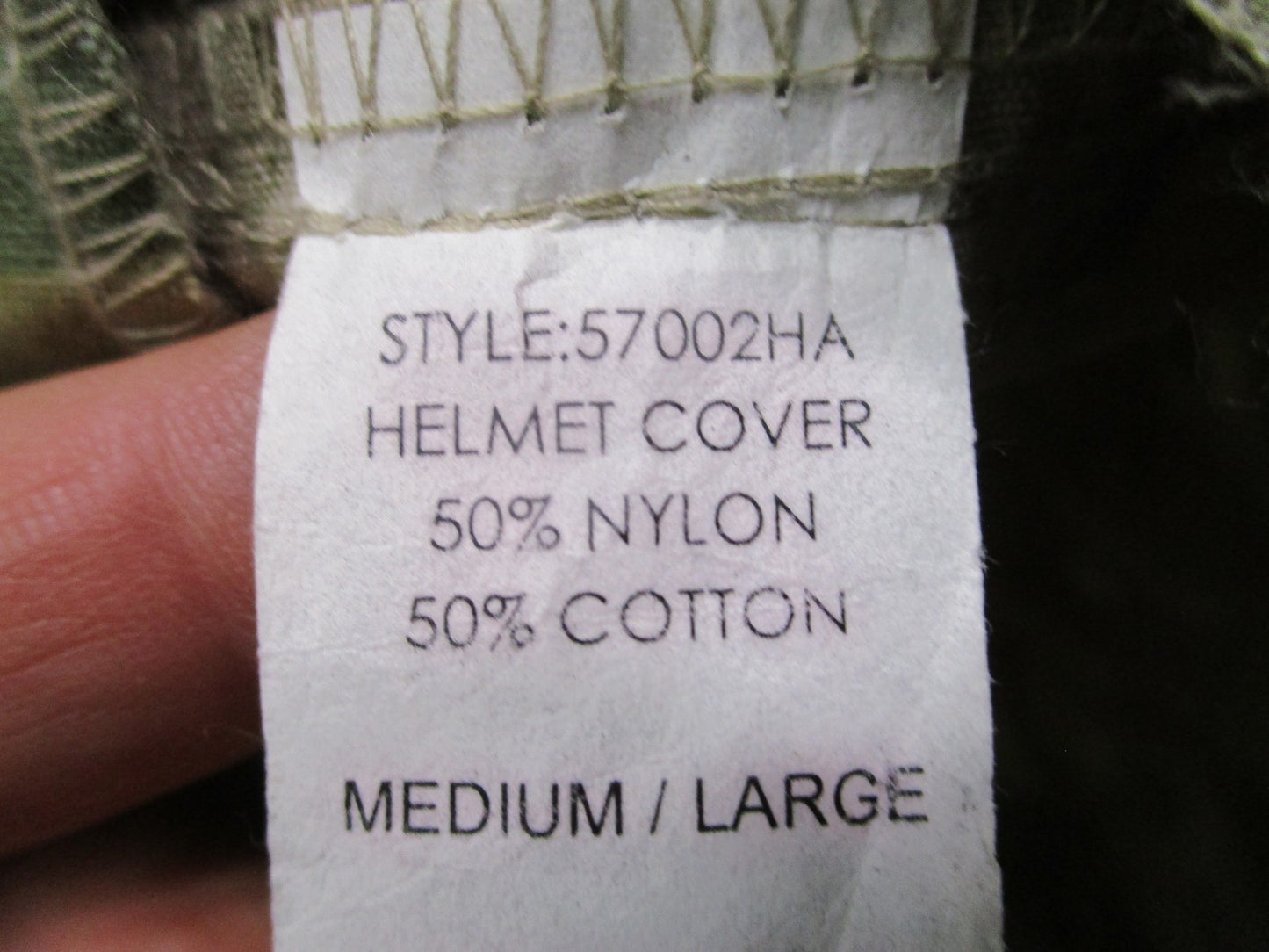 MultiCam Tactical Helmet Cover Size Medium/Large 50/50 Nylon Cotton PASGT