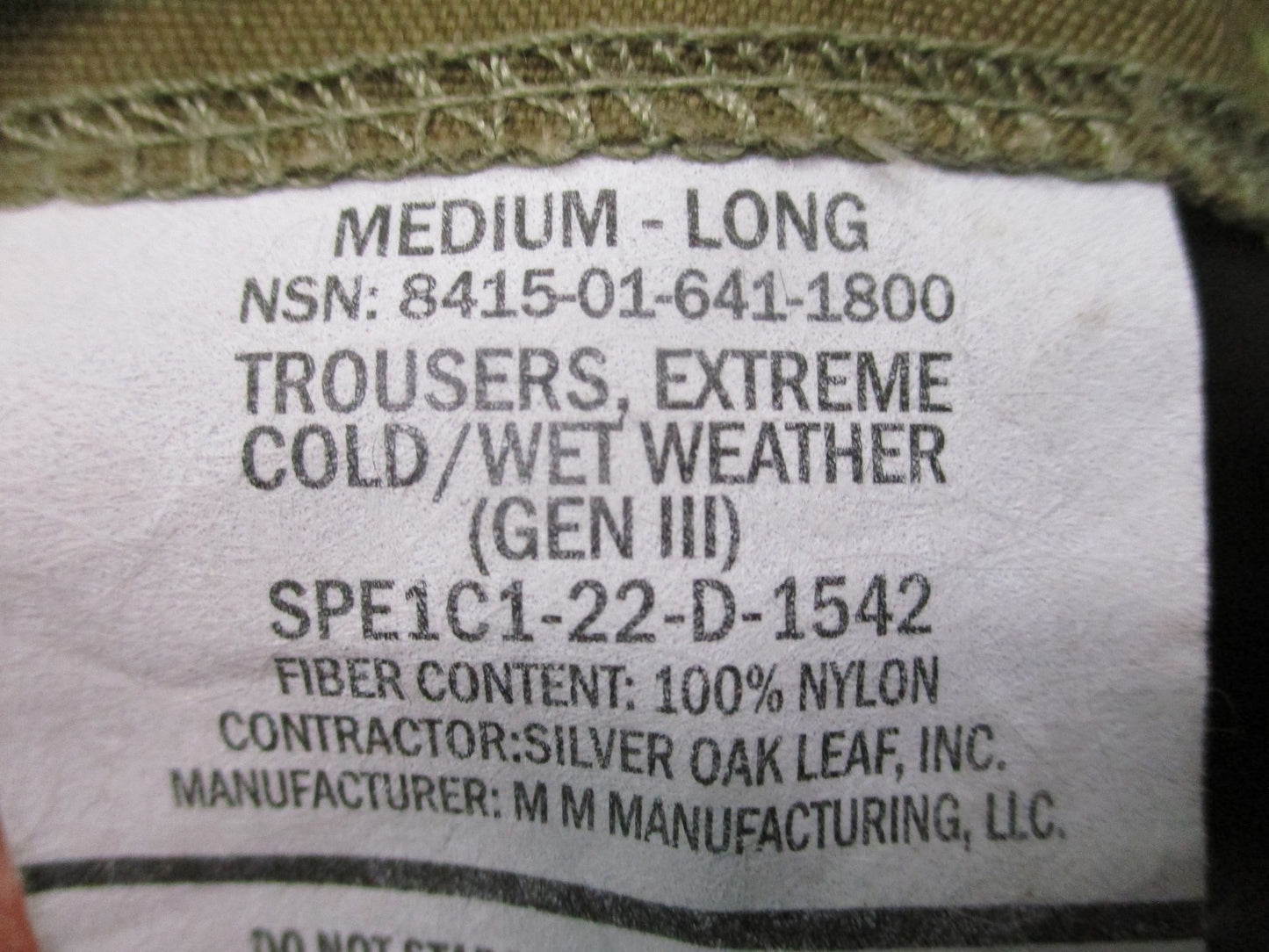 New US Military Gen III Extreme Cold/Wet Weather Trousers Multicam Medium Long