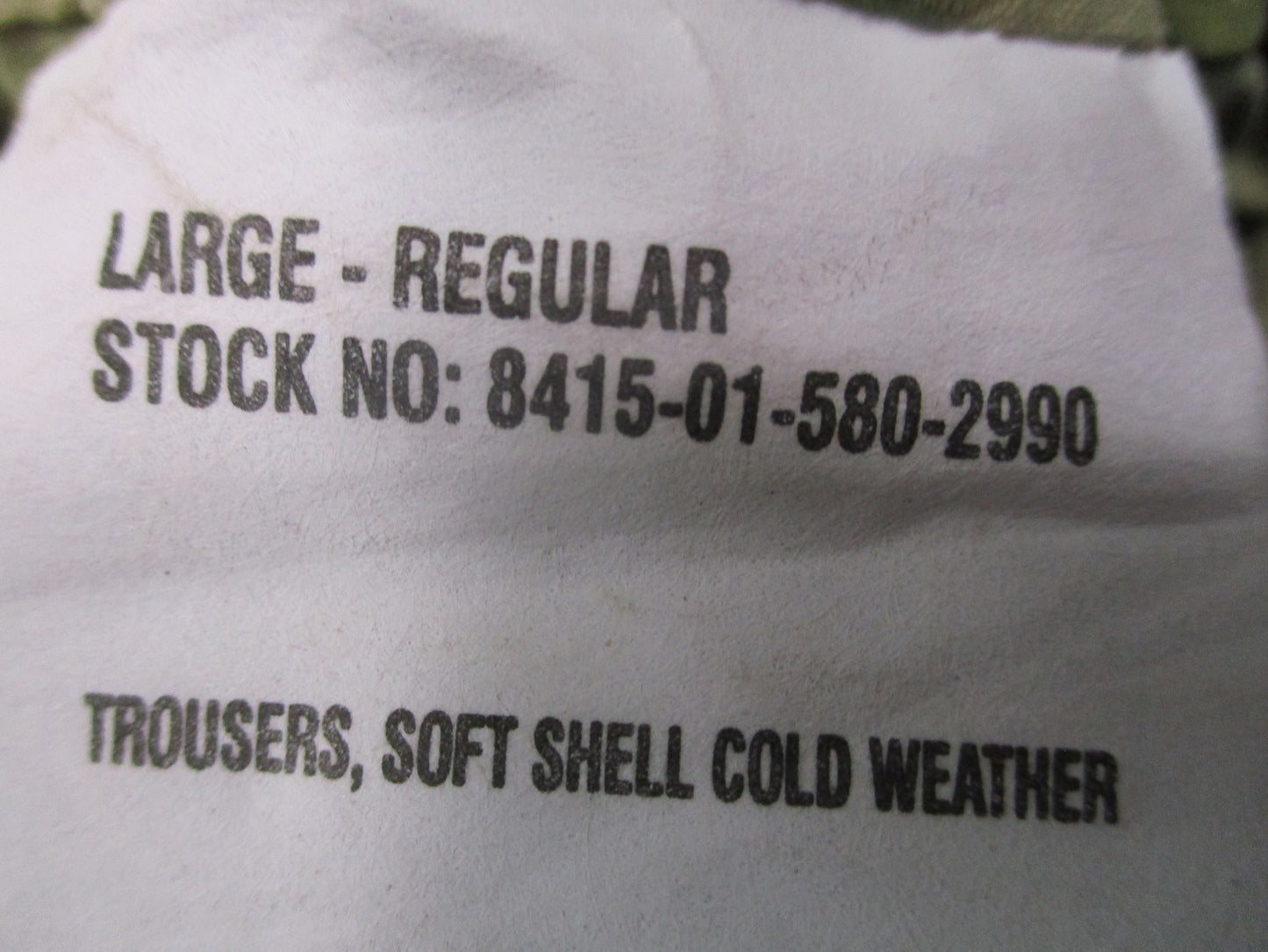 US Military PCU Level 5 Soft Shell Trousers Multicam Large Regular w/ Suspenders