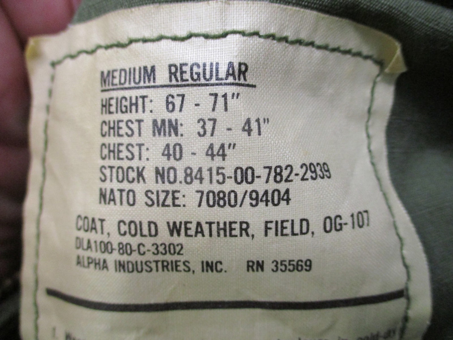 Vintage Alpha Industries M-65 Field Jacket OG-107 Olive Green Medium Regular