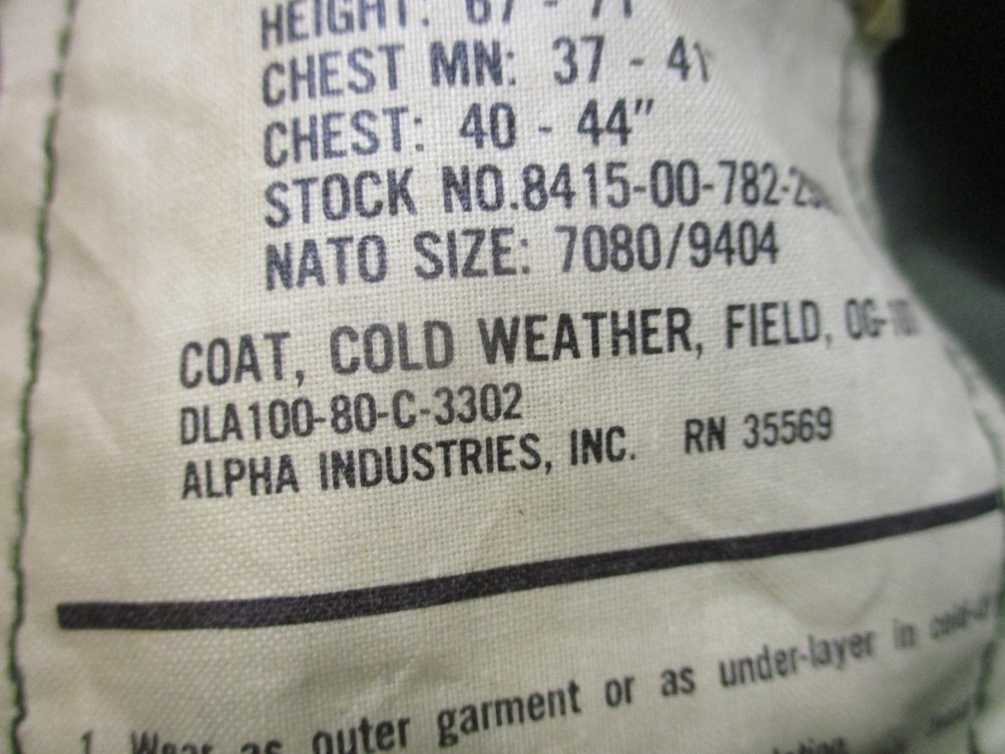 Vintage Alpha Industries M-65 Field Jacket OG-107 Olive Green Medium Regular