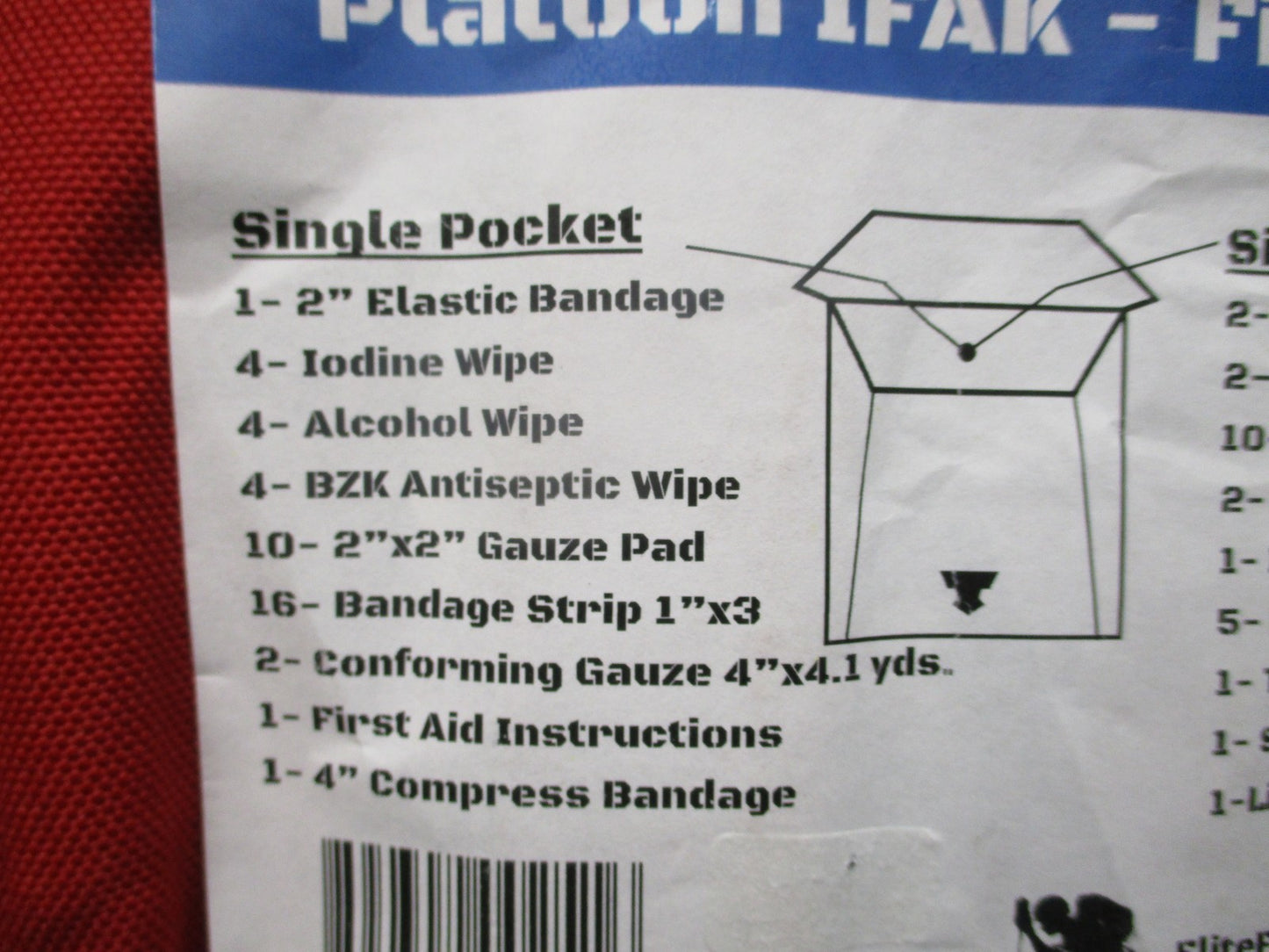 Elite First Aid Platoon IFAK Tactical Medical Kit Red Pouch New