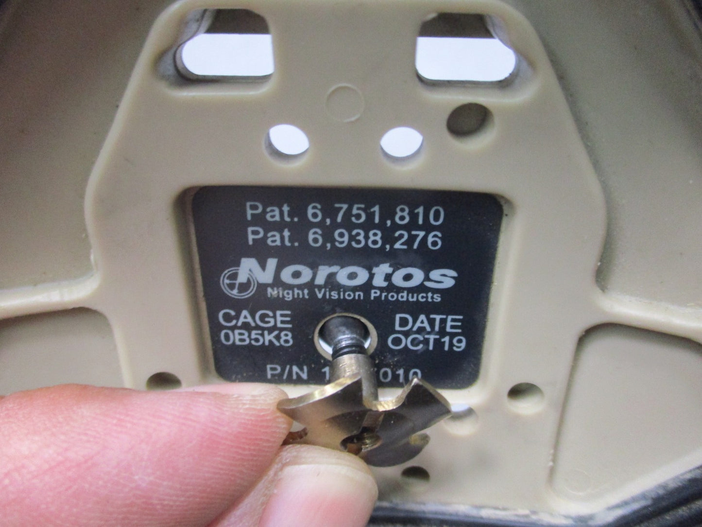 Norotos Universal NVG Helmet Shroud Tan P/N 1817010 Tactical Gear 1 HOLE