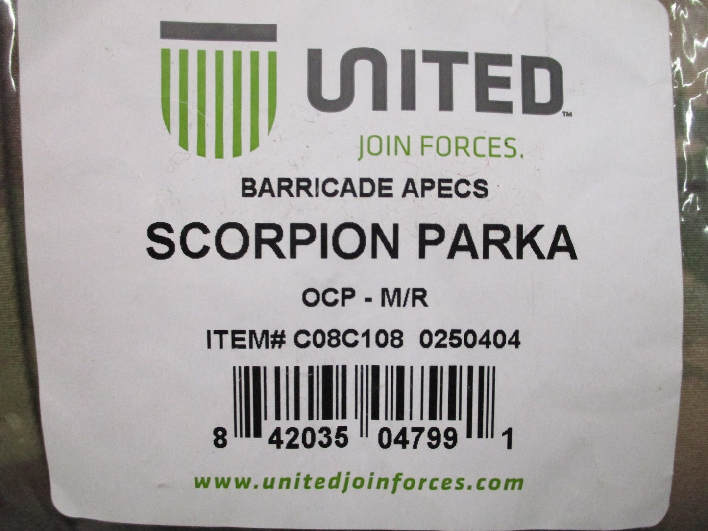 United Barricade APECS Scorpion Parka OCP Medium Regular USAF Jacket NWT