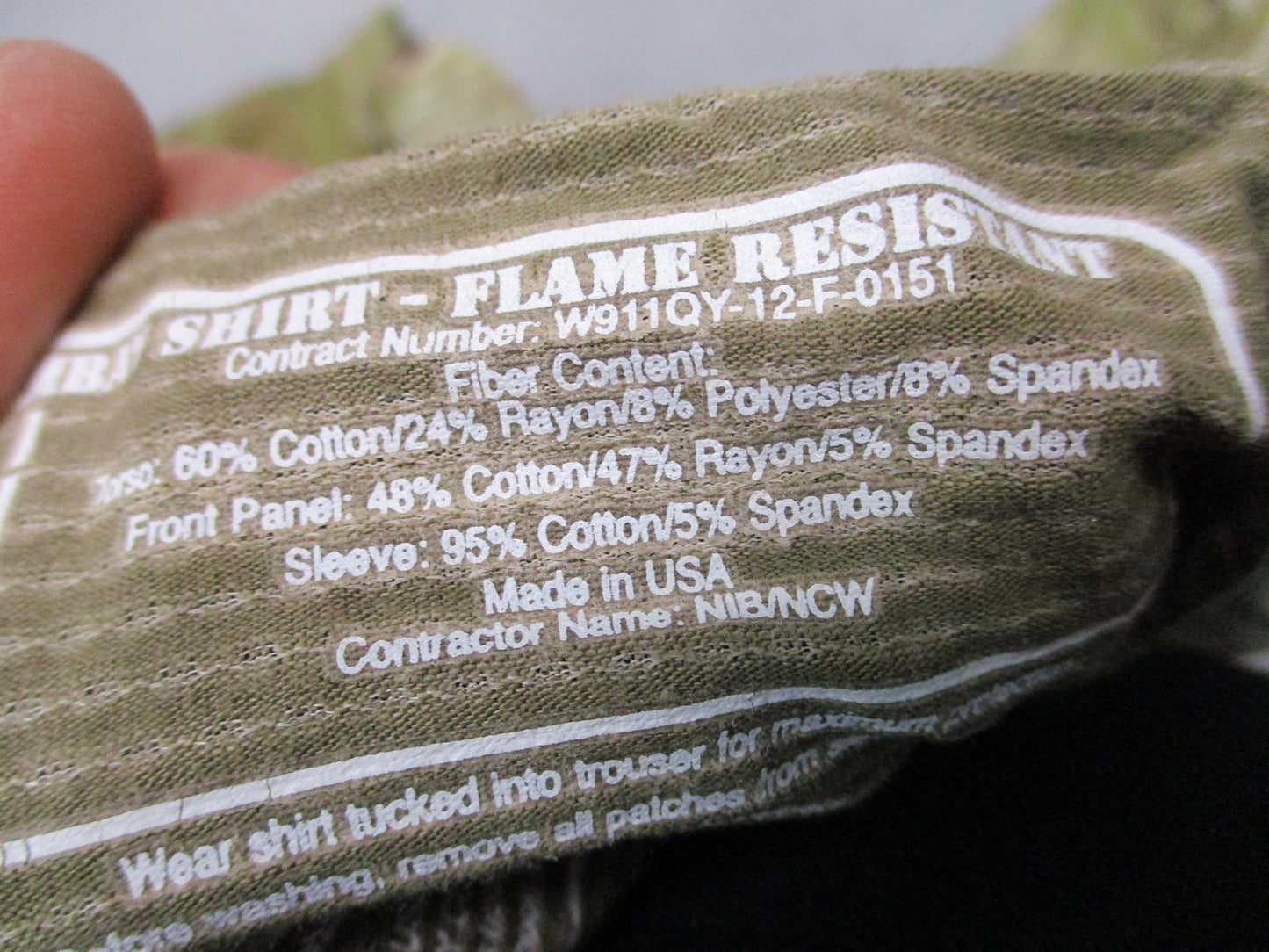 USGI Army Combat Shirt Flame Resistant MultiCam Size Large Tactical Uniform