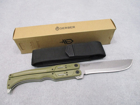Gerber DoubleDown Folding Machete OD Green 420HC w/ Sheath Box USA