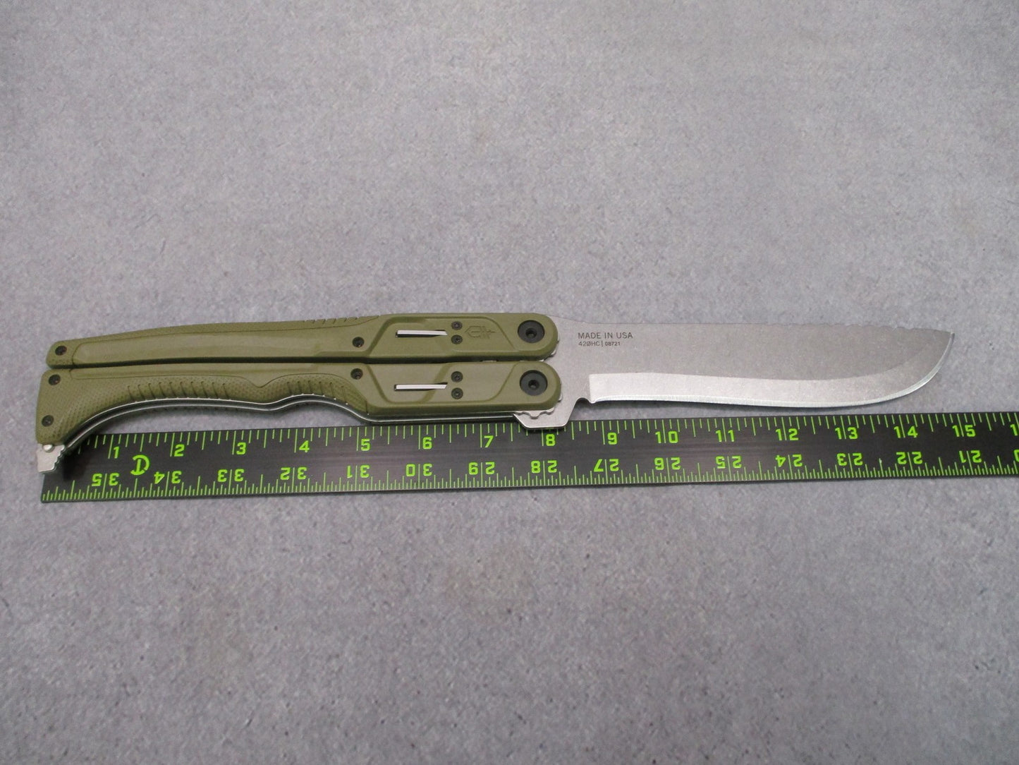 Gerber DoubleDown Folding Machete OD Green 420HC w/ Sheath Box USA