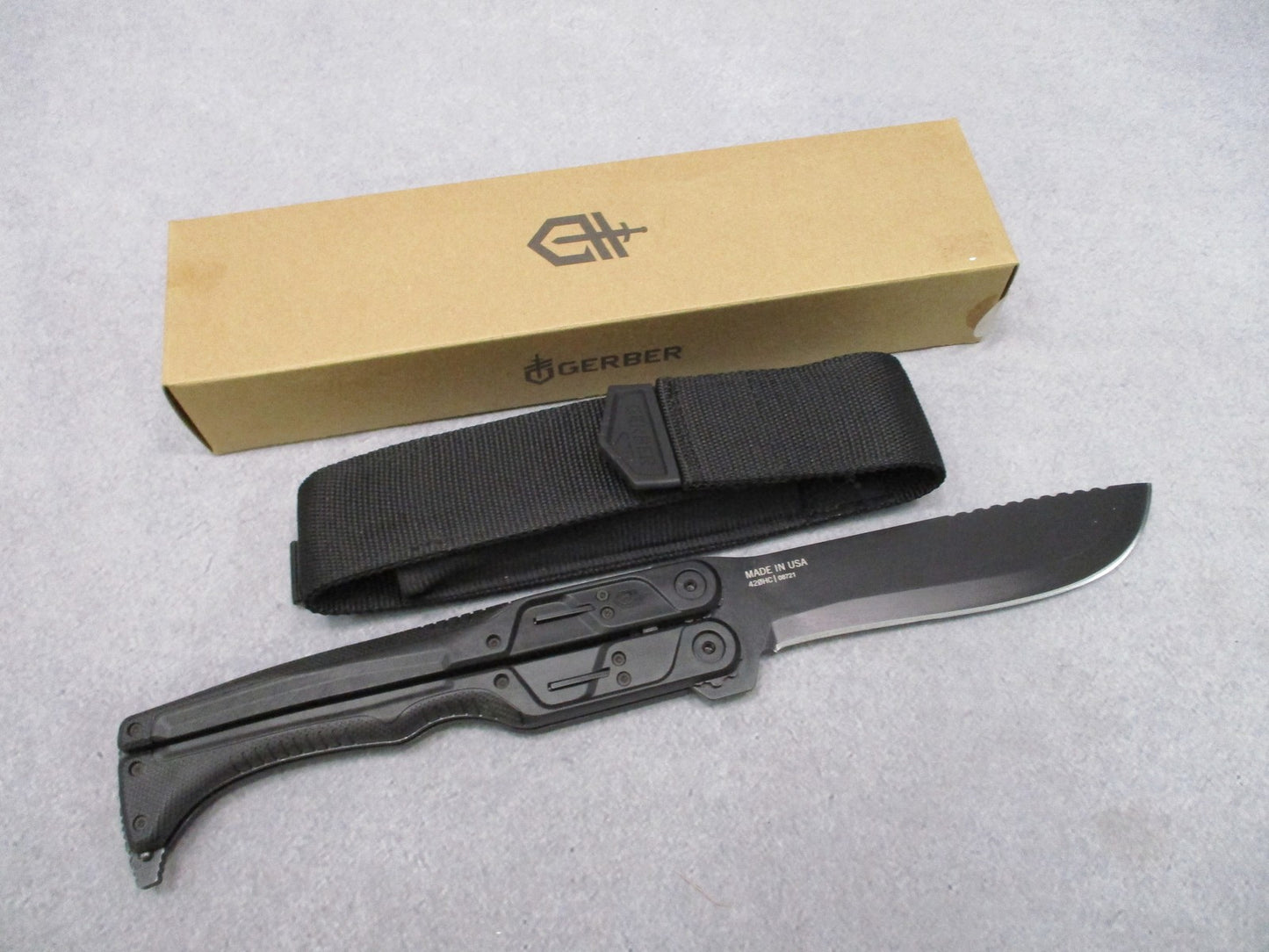 Gerber DoubleDown Folding Machete 420HC Black w/ Sheath Box USA Made