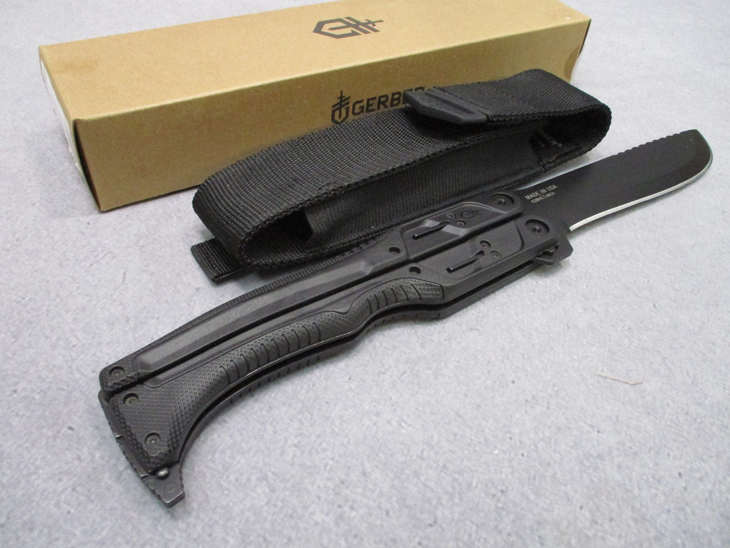 Gerber DoubleDown Folding Machete 420HC Black w/ Sheath Box USA Made