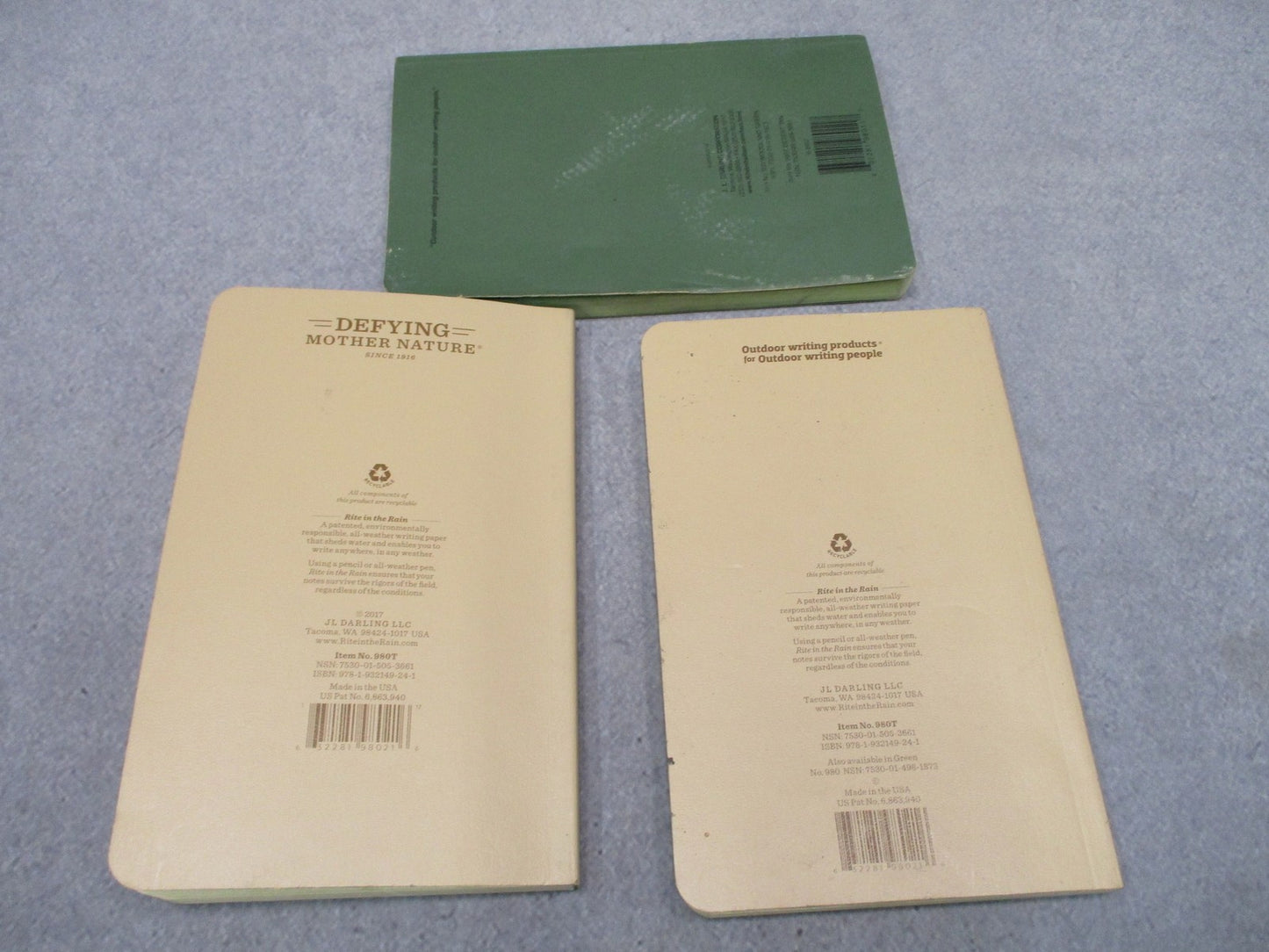 3x Rite in the Rain Tactical Field Books 980T & 980 All-Weather Notebook Pad