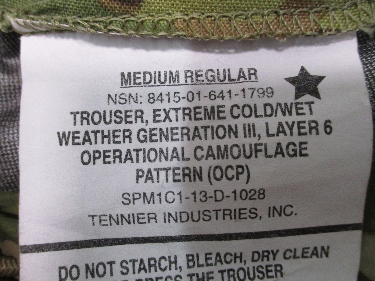 US Military Gen III Layer 6 OCP GORE-TEX Trousers Extreme Cold Weather Med-Reg