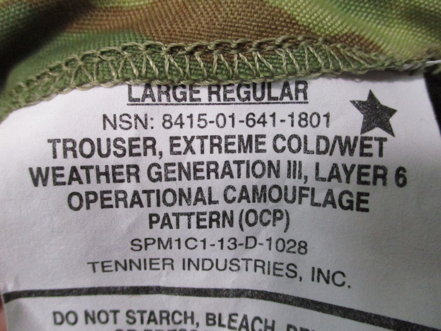 US Military OCP Gen III Layer 6 GORE-TEX Trousers Large Regular Waterproof Pants