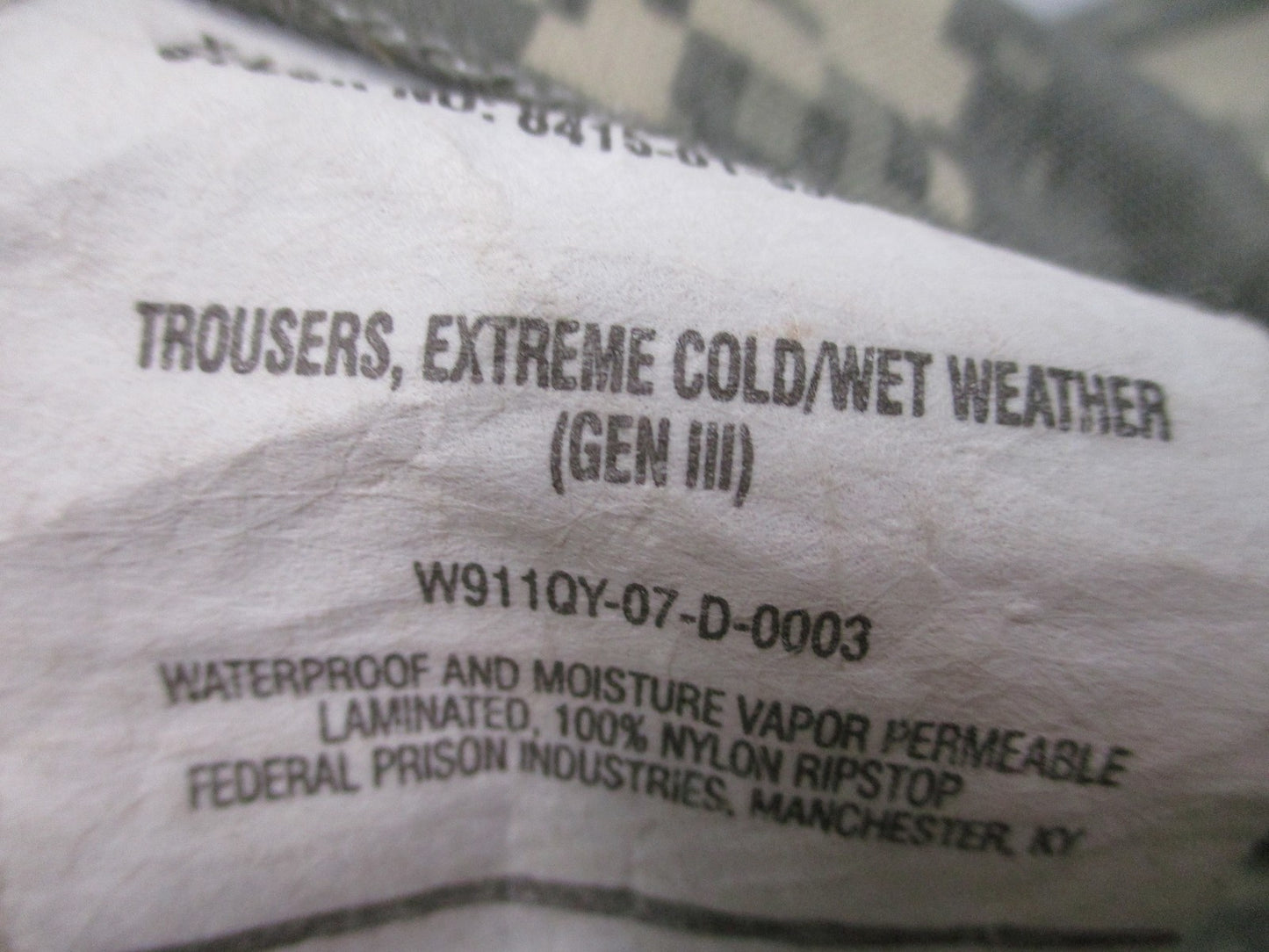 US Army ECWCS Gen III Level 6 Gore-Tex Trousers Digital Camo XL-Regular Gore-Tex